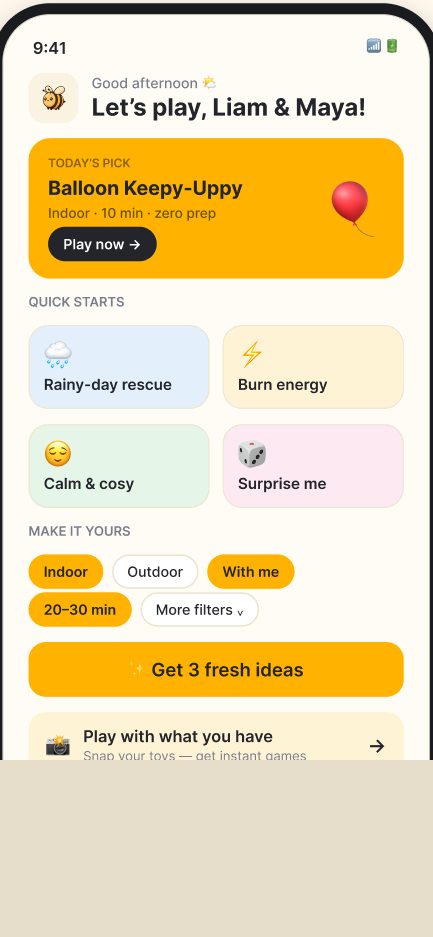 BusyBees app screen